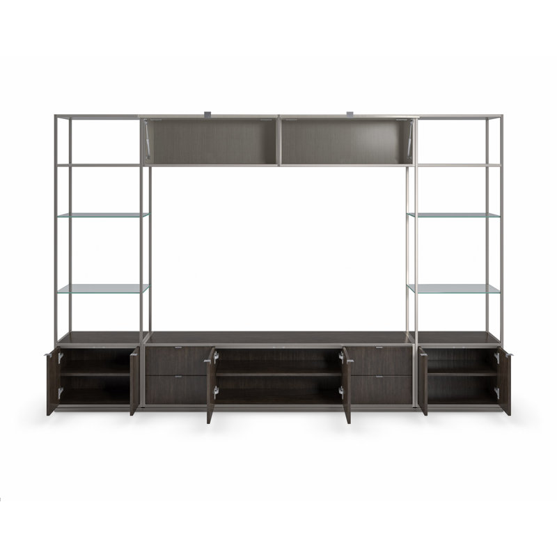 Sepia Thunder Wood and Glass Display Bookcase