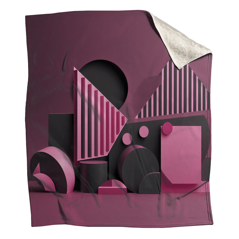 Pink Geometric Shapes Blankets, 50in W x 60in H