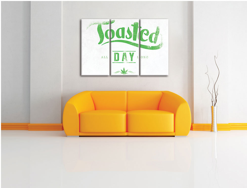 3-tlg. Leinwandbilder-Set „Toasted“, Typografische Kunst