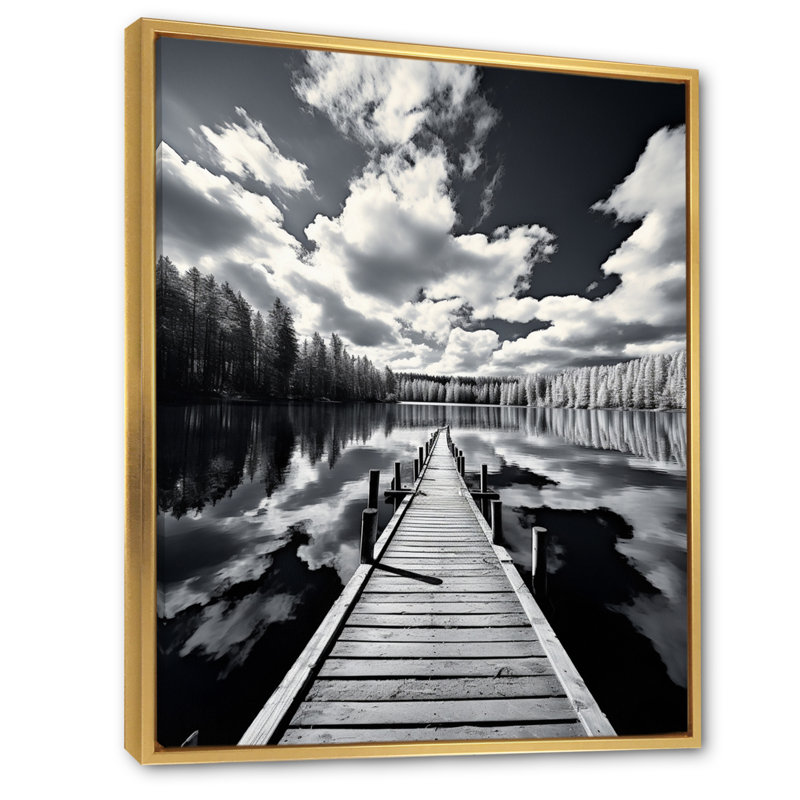 Lilijana Canada, beau paysage noir III, H 20 po x l 12 po x P 1 po, Cadre flottant doré