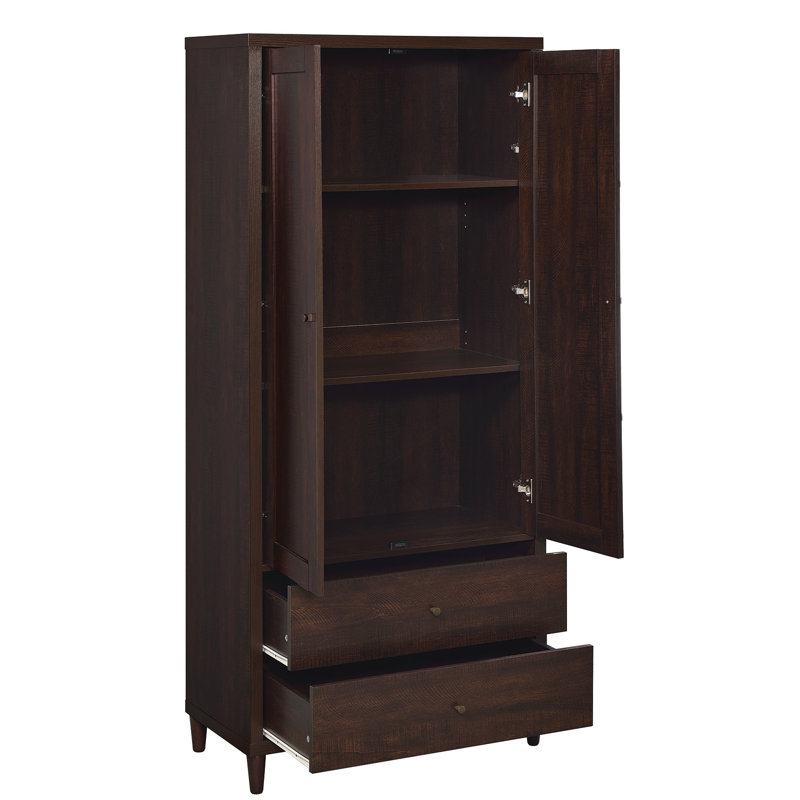 Aseneth 2-door Tall Accent Storage Cabinet Rustic Tobacco