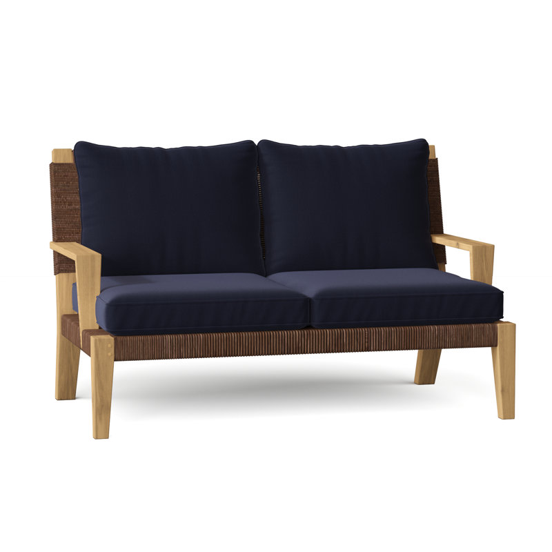 Hadley Outdoor 2 - Seat Loveseat, Canvas Navy Sunbrella® Canvas, Hadley Hemp