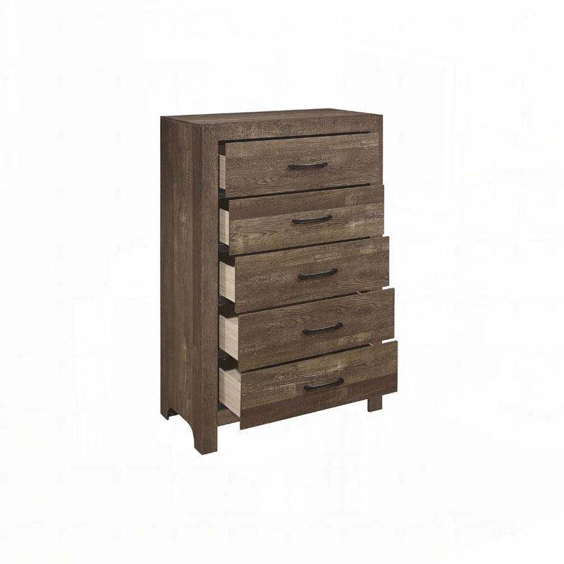 Commode de rangement à 5 tiroirs, Brun rustique
