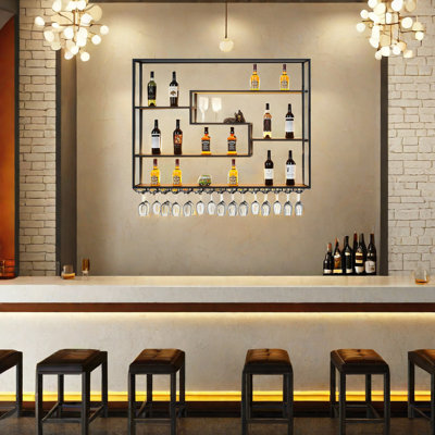 Simple Fashion Wall Mounted Metal Wine Rack