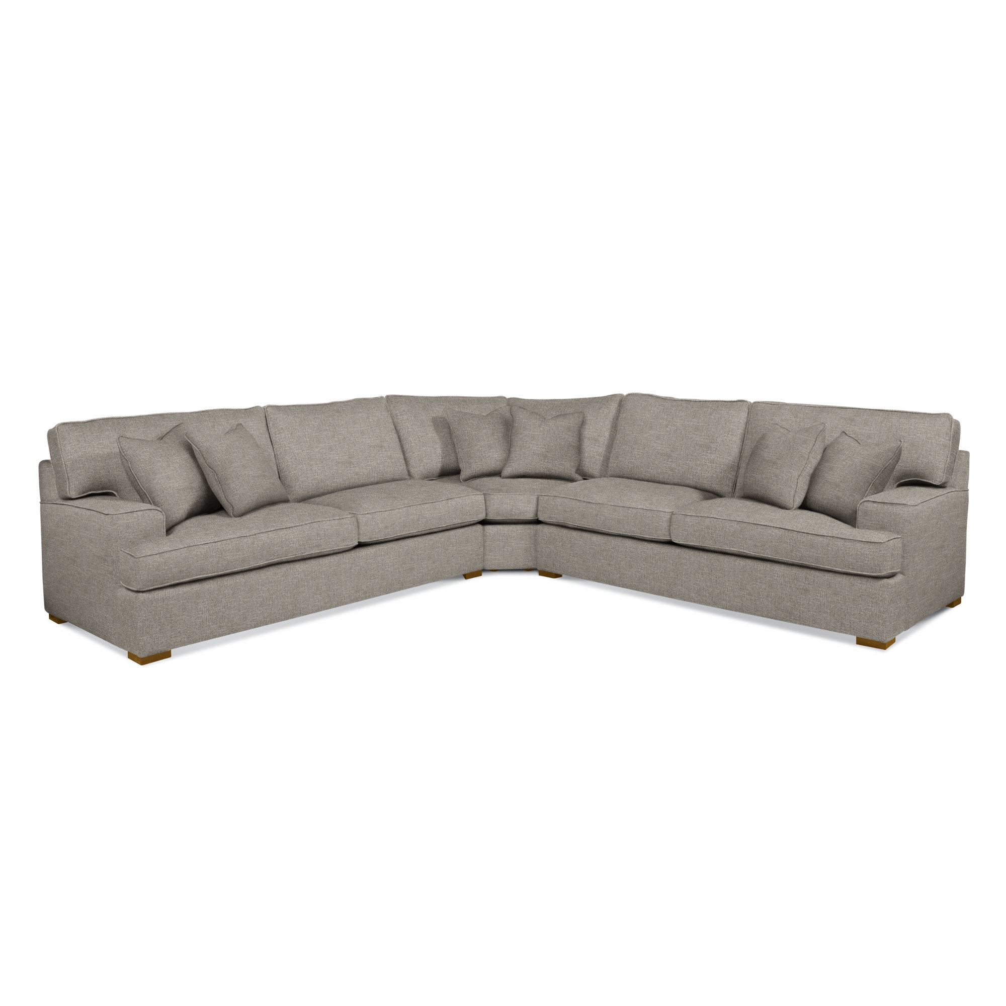 Sadie 3-Piece Upholstered Sectional, Havana Finish, Basic Grey; 0317-83