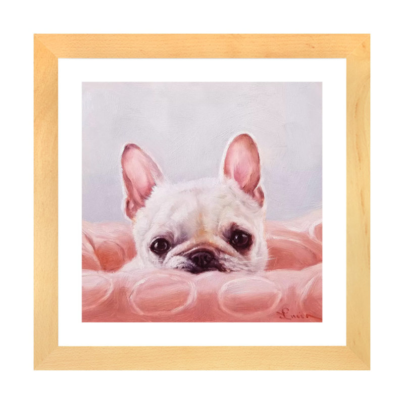 «My Happy Place» par Lucia Heffernan - reproduction d'art, Papier encadré de bois naturel, Blanc, H 24 po x l 24 po x p 1 po