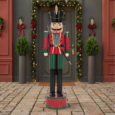 Classic Iron Nutcracker Holiday Decoration for Indoor or Outdoor Display