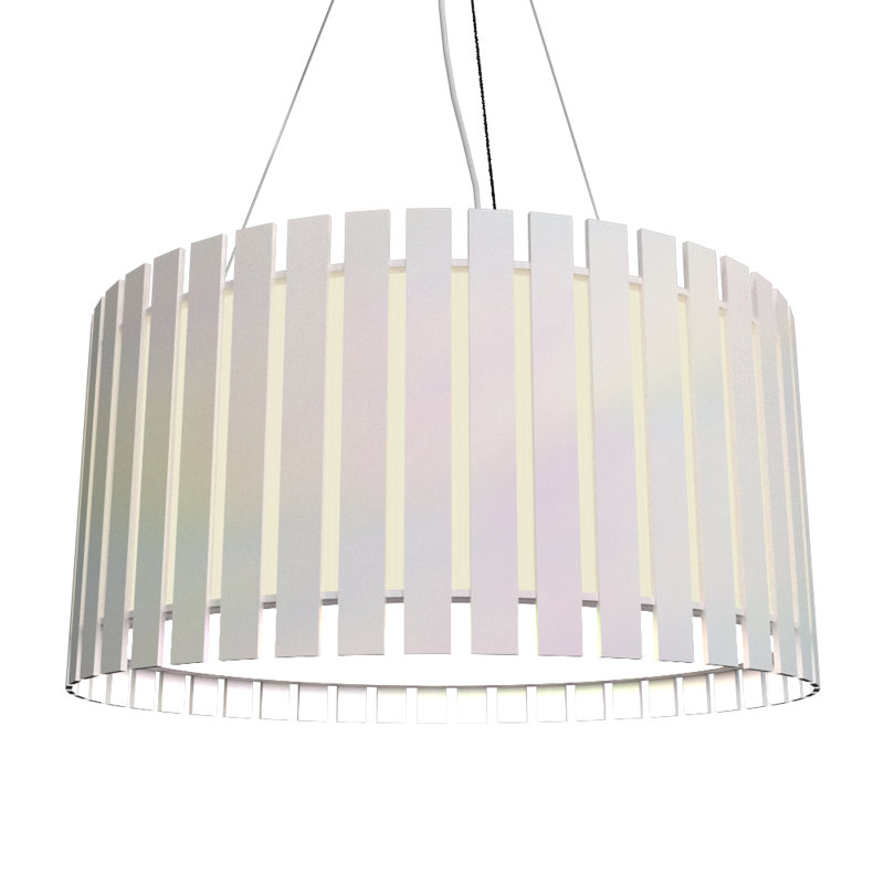 3 - Light Chandelier, 8.58" H x 23.4" W x 23.4" D, Iredescent White