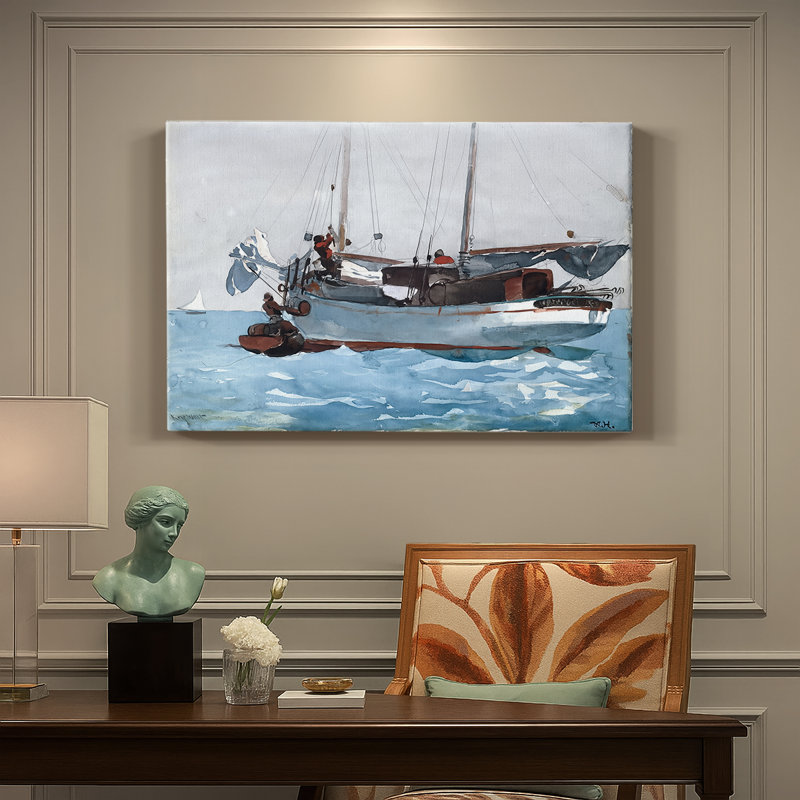 Sloop «Transport» (port de Gloucester) -Winslow Homer-Gallery, toile tendue-c. 1873, 40 x 60