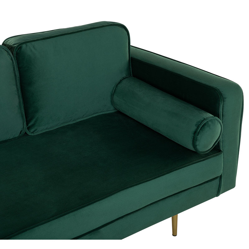 Dan Velvet Chaise Lounge, Right Hand Facing, Green