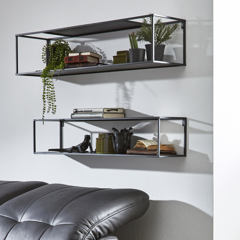 Georgeanne 2 Piece Metal Floating Shelf
