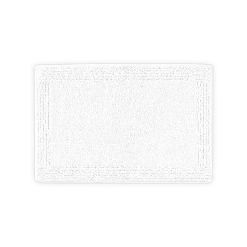 1 tapis de salle de bain réversible 100% coton 3000 g / m² touffeté 3000 g / m², Blanc
