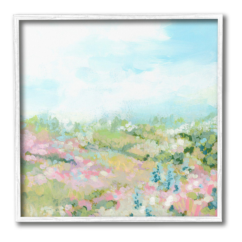 Nuageux, prairie, estampe numérique, art, H 12 po x l 12 po, Giclée encadrée blanc bord de mer