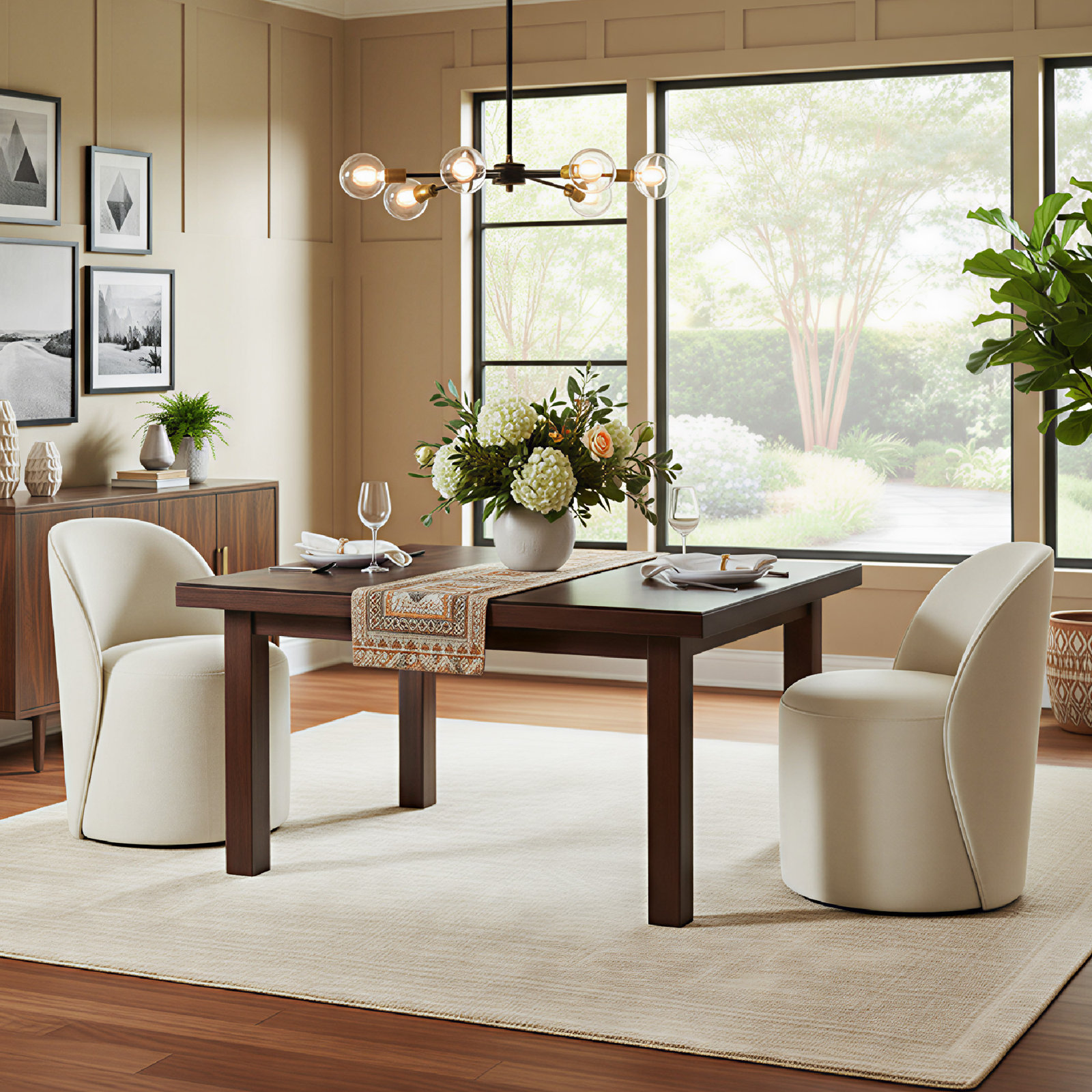 Lola Pine Dining Chair, Beige