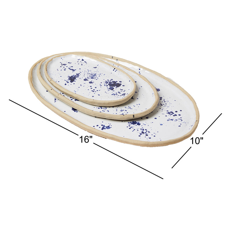 Stoneware Platter, Large: 16" X 10"