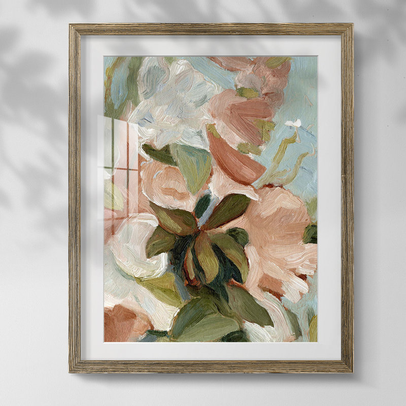 Motif rétro I, Oui, Papier avec cadre noyer