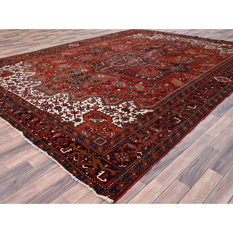 Brytney One-of-a-Kind Rectangle 9'10" X 13' 1960s Wool Area Rug Red