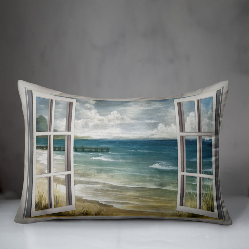 Outdoor Reversible Throw Pillow, Dark