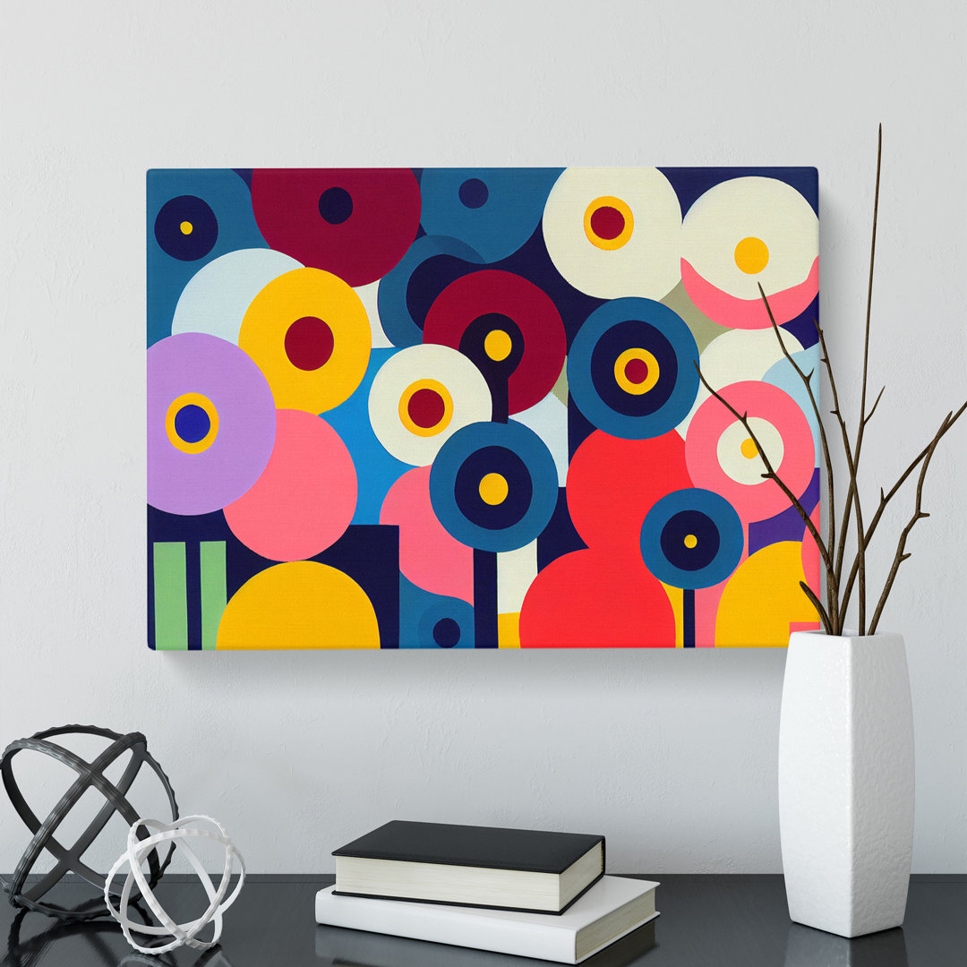 Cosmopolitan Flower Market Abstract - Wrapped Canvas