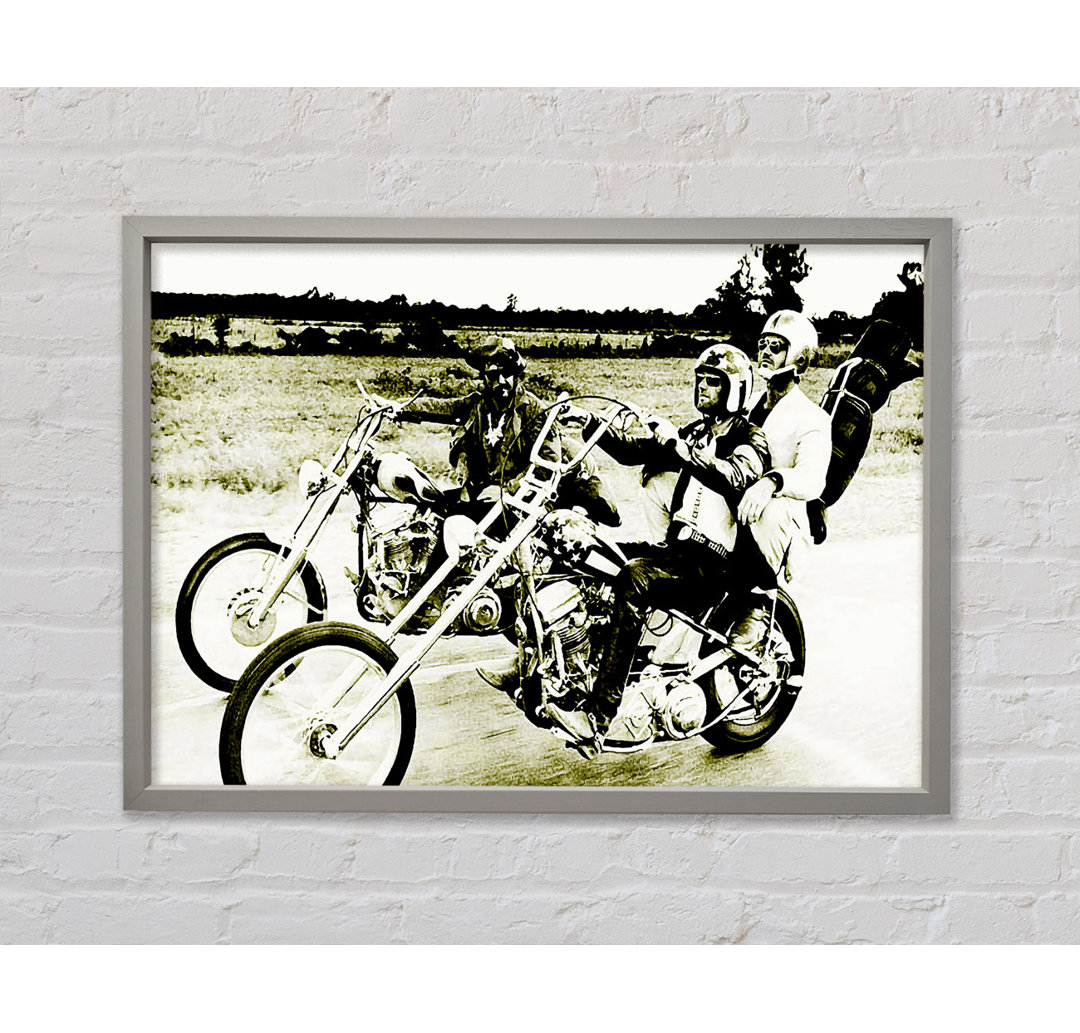 Easy Rider Sepia - Einzelbildrahmen Kunstdrucke auf Leinwand