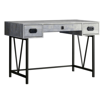Bureau d'ordinateur, bureau personnel, ordinateur portable, tiroirs de rangement, l 48 po, bureau, stratifié beige, métal noir, transitionnel