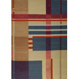 Plaid Area Rug in Blue/Beige