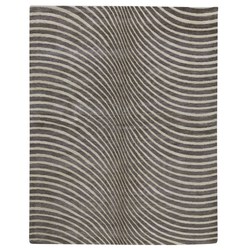 Hand Knotted Area Rug in Gray