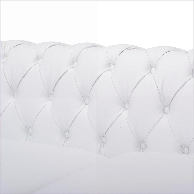 Canapés style Chesterfield 3 places | Polyuréthane ivoire | Meubles de salon