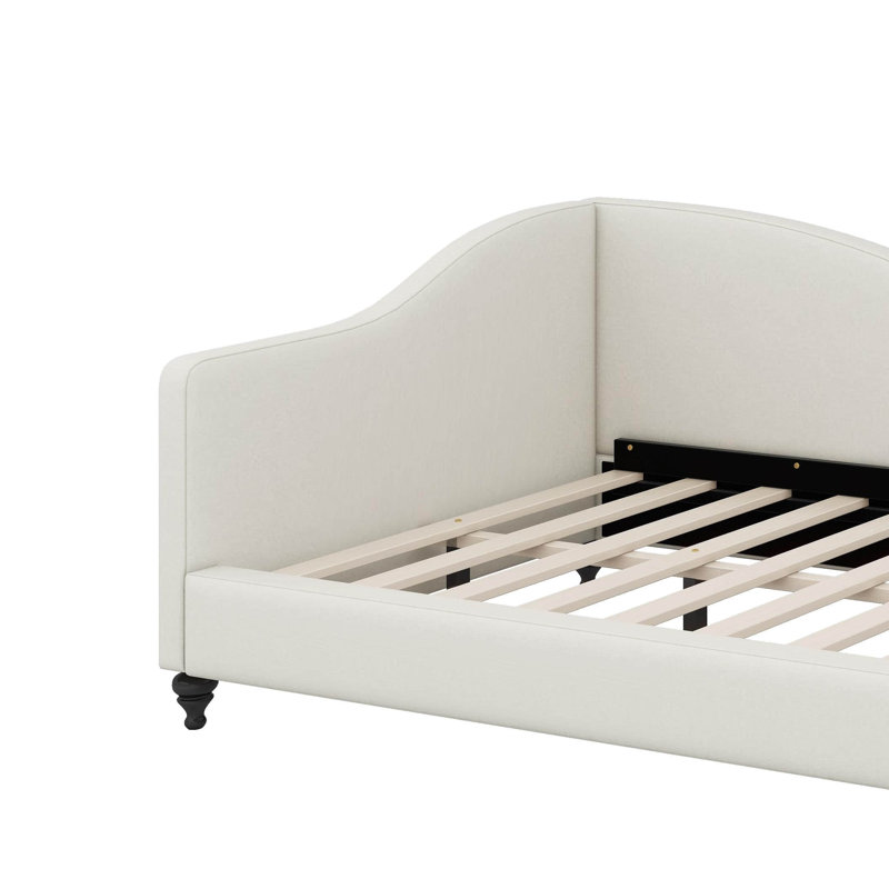 Lit de jour pleine grandeur en forme de L, Beige, Complet/Double