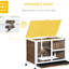 Lapin brun sur roulettes, bureau et table d'appoint, bois imperméable - Scratch - Cage Pet Home