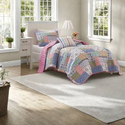 Reversible Twin Xl Bedding Sets, Polyester Patchwork Quilt For Home