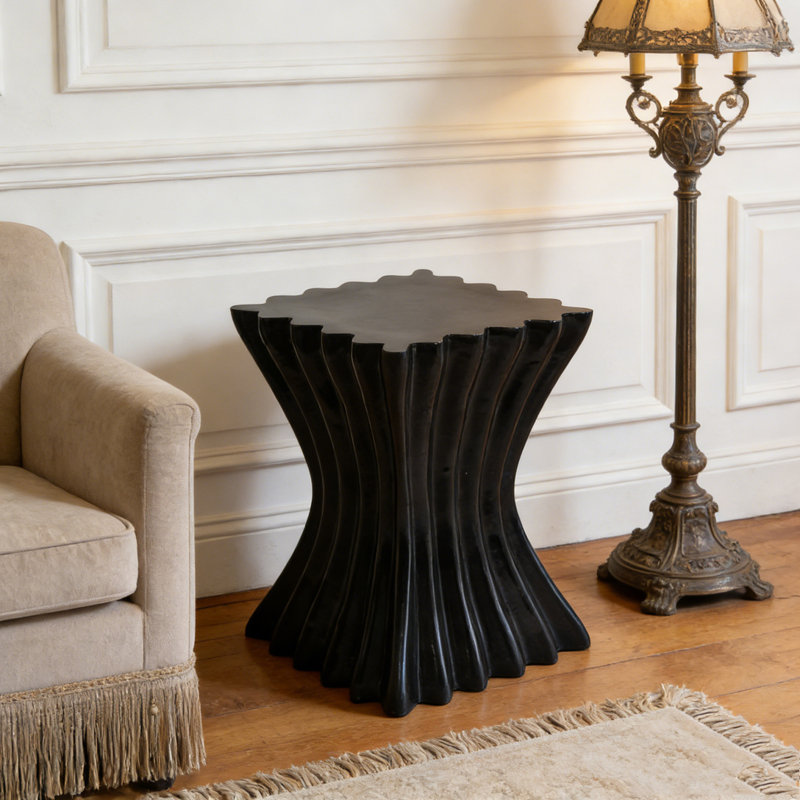 Table d'appoint d'extérieur, Noir