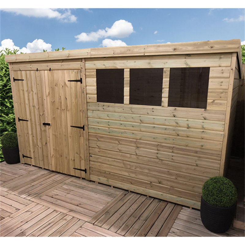 Blountville 14 ft. W x 6 ft. D Solid Wood Garden Shed
