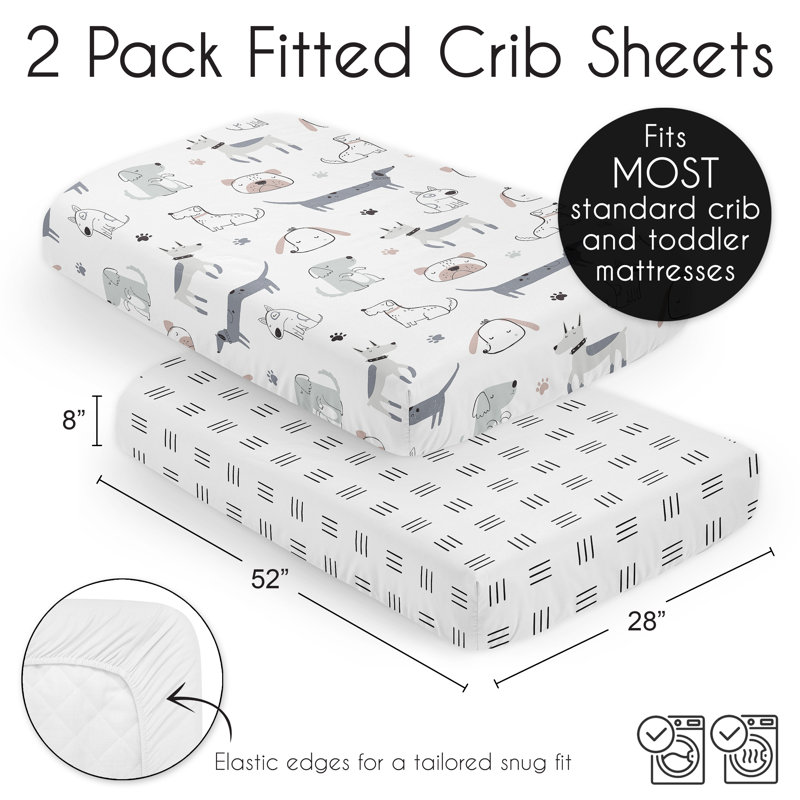 Cartoon Puppy 2 Pack Fitted Crib Sheet by Sweet Jojo Designs