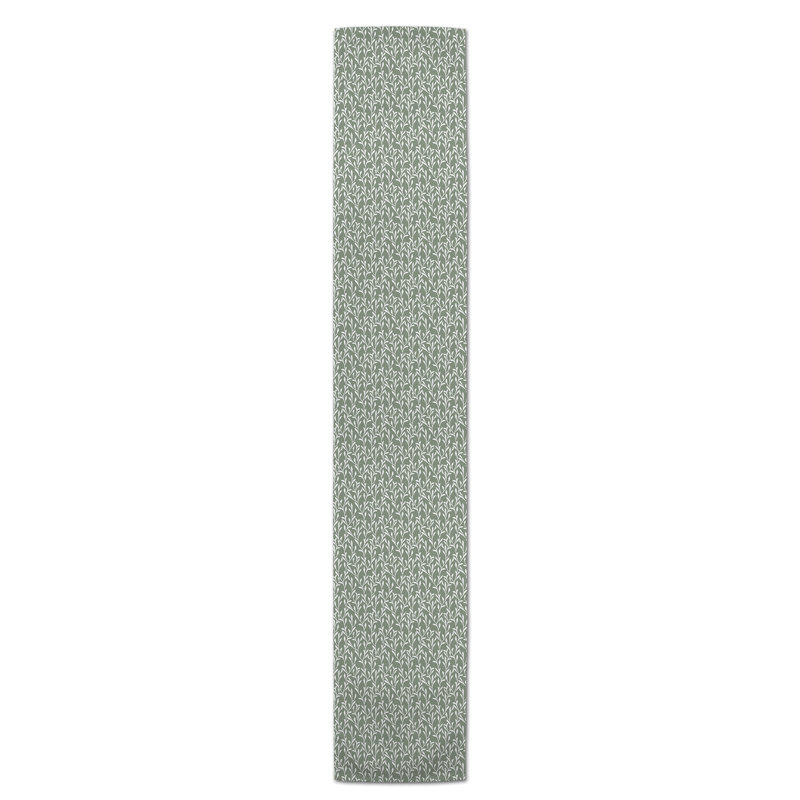 Koziol Geometric Table Runner, 90" L x 16" W, Sage Green, Floral