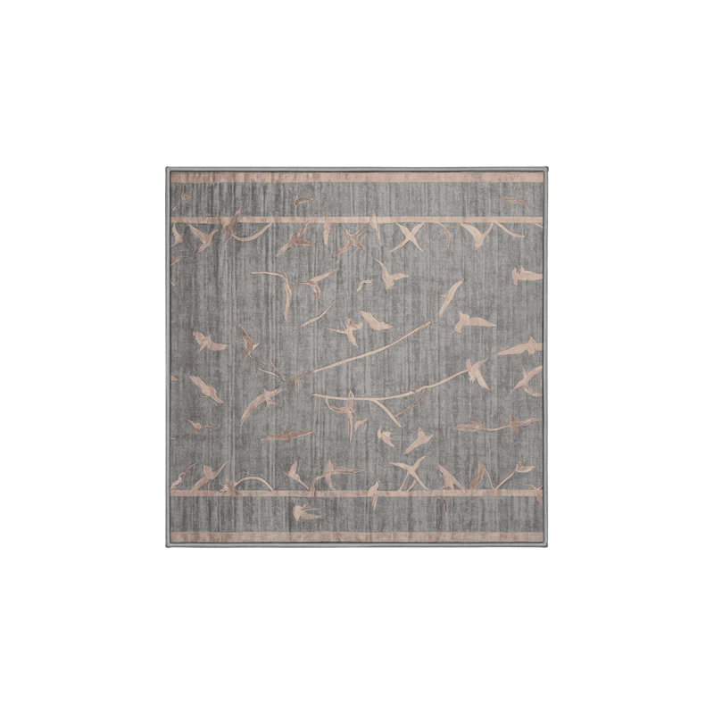 Tapis gris lavable à la machine, Carré 3 pi