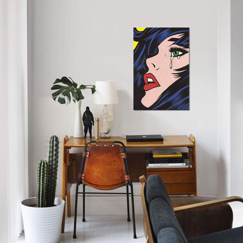 Impression d’art graphique « Green Eyes », H 26 po x l 18 po x P 1,5 po, Toile tendue