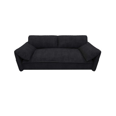 Queen Pull Out Sofa Bed, 3-in-1 Convertible Sleeper Sofa with Side Storage,Black