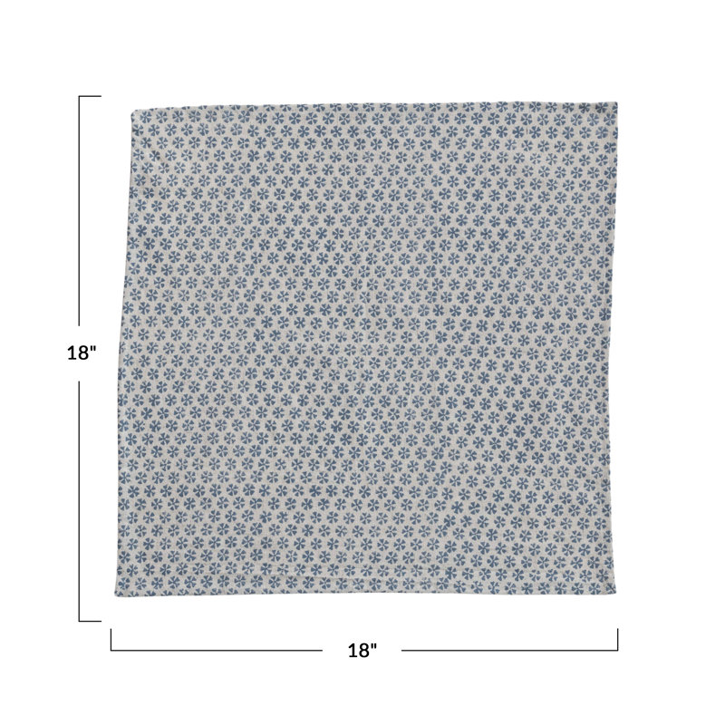 Cotton & Linen Printed Napkins With Pattern