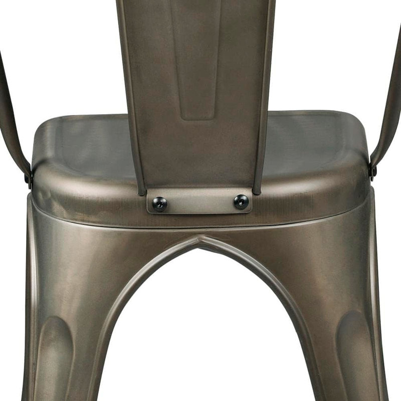 Isaul 15'' H Metal Side Chair, Gun Metal