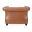 Chaise de salon en tissu d'ameublement Pu, brun, avec détails magnifiquement décoratifs