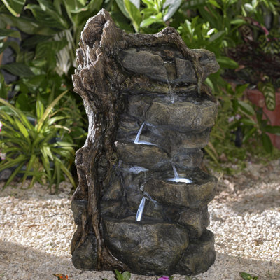 Weather Resistant Floor Fountain with Light