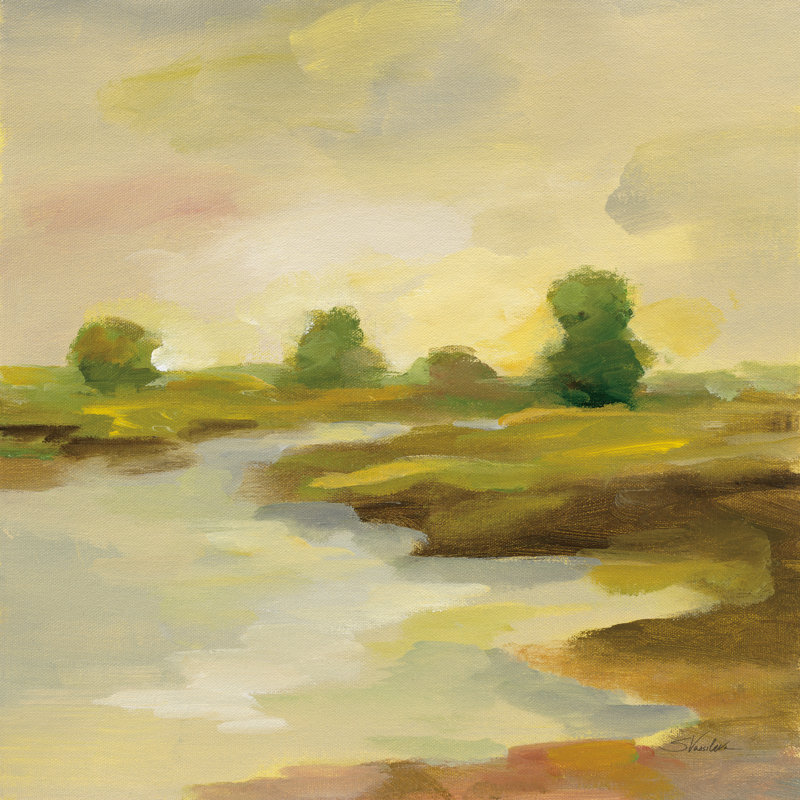 Chartreuse Fields I - Wrapped Canvas Print, 20" H x 20" W x 1.25" D