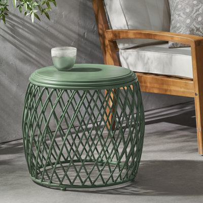 Outdoor Iron frame Table with sturdy base and lattice design