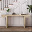 Console très large en placage de bois véritable de 66 po, canapé minimaliste derrière le canapé pour le vestibule, le couloir, le salon, le bureau à domicile, chêne vieilli-1108688192