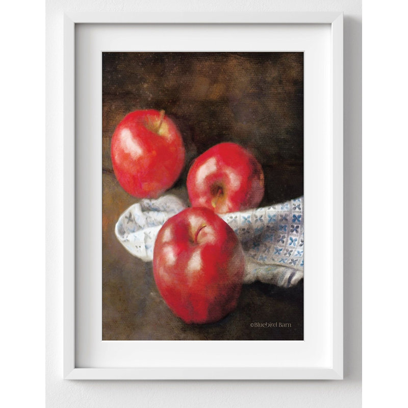 «Red Apples», reproduction de peinture à l'huile encadrée, pomme rouge encadrée, décor de fruits sucrés, impression d'art botanique de pomme, affiche de pomme douce
