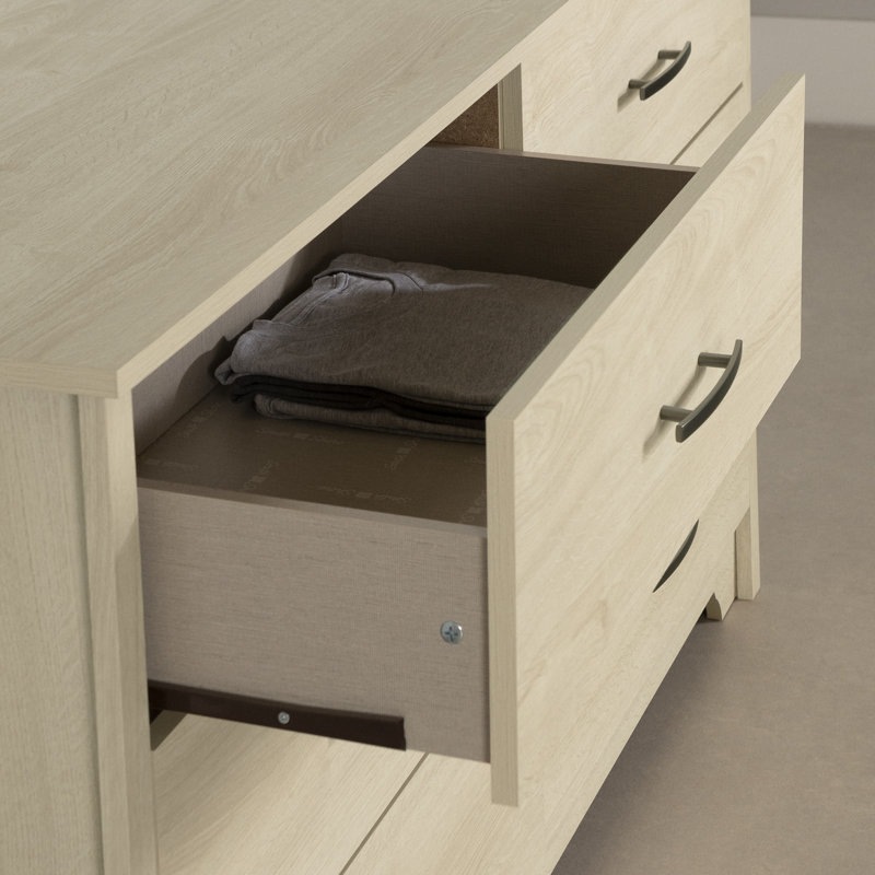 Commode 6 tiroirs Fusion, Beige