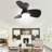 Corabelle 23" 3-Blade Modern Flush Mount Small Ceiling Fan with Remote Control and Light Kit Included, Black-1776631201