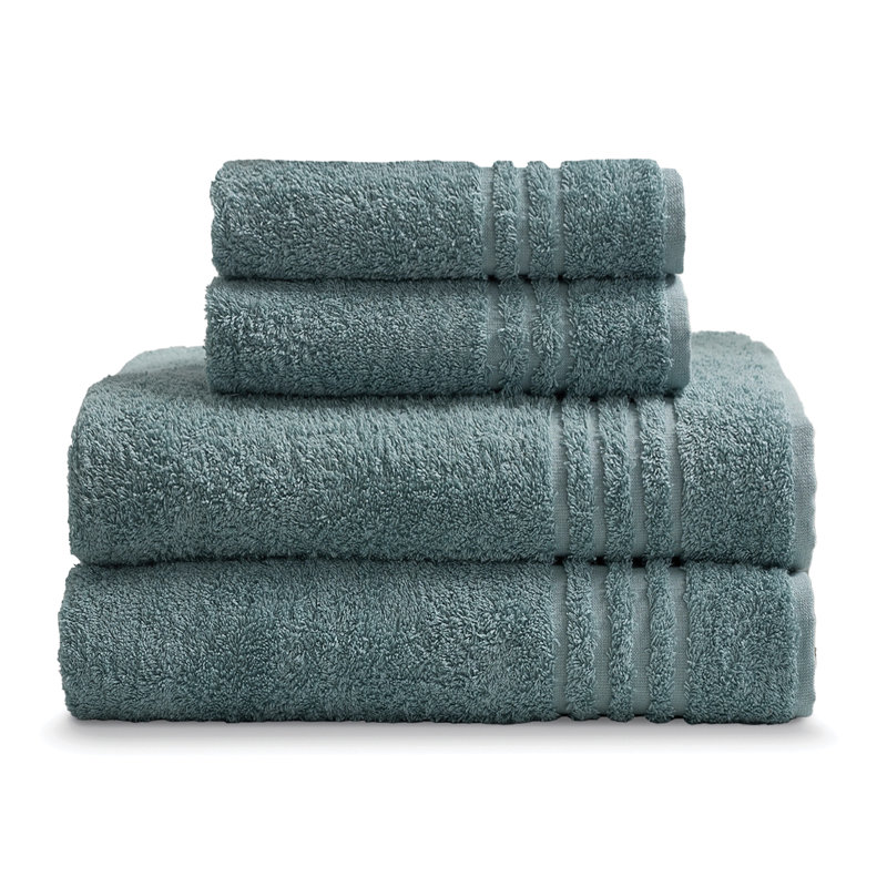 Cotton Hand-Body Towel Set (Set of 4), Aqua