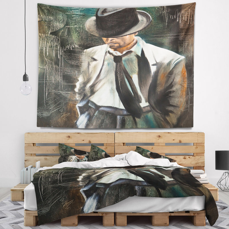 Portrait de la tapisserie gentleman, H 32 po x l 39 po